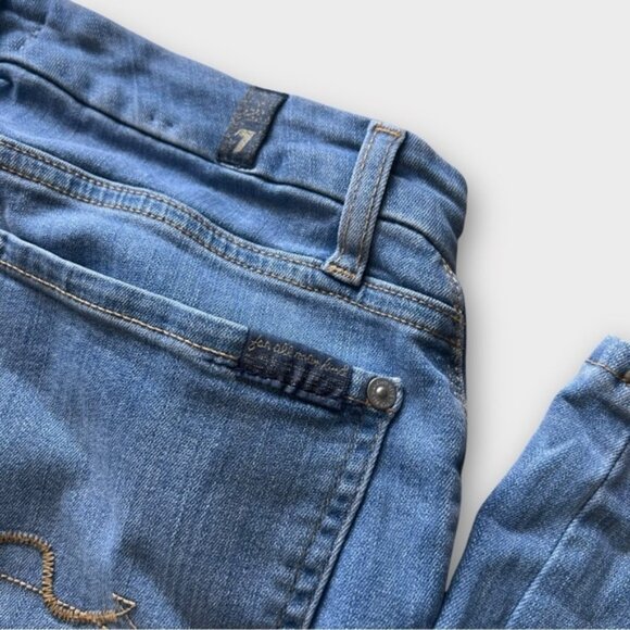 for all mankind Kimmie jeans  straight leg 27 strechy sexy mid rise medium - Picture 9 of 15